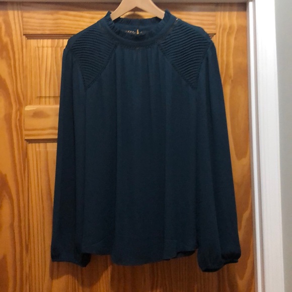 LOFT Tops - Ann Taylor Loft dark green long sleeved blouse XL